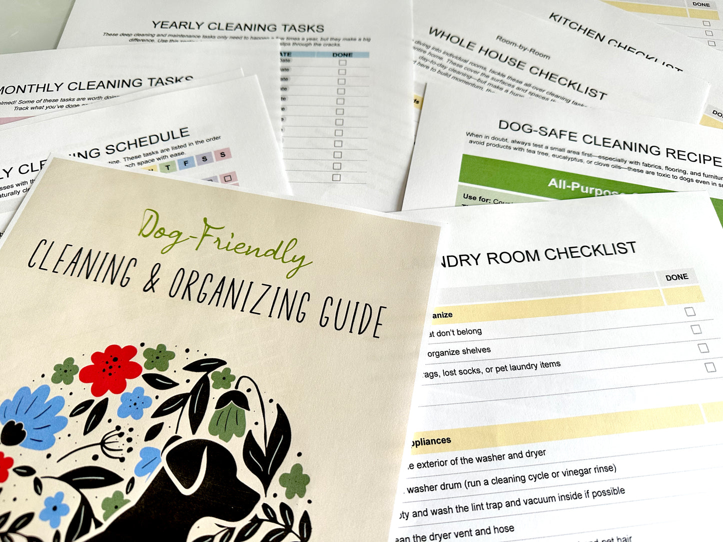 Photo of pages of Cleaning Checklists