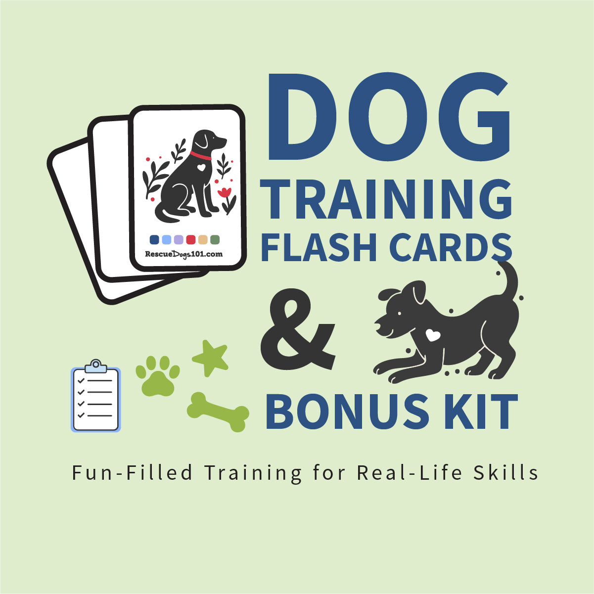Dog Training Flash Cards and Bonus Kit.