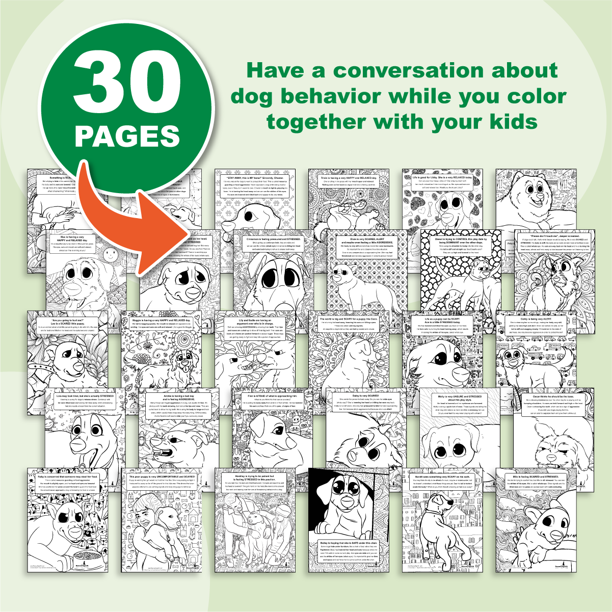 30 printable dog body language coloring pages for teens and adults