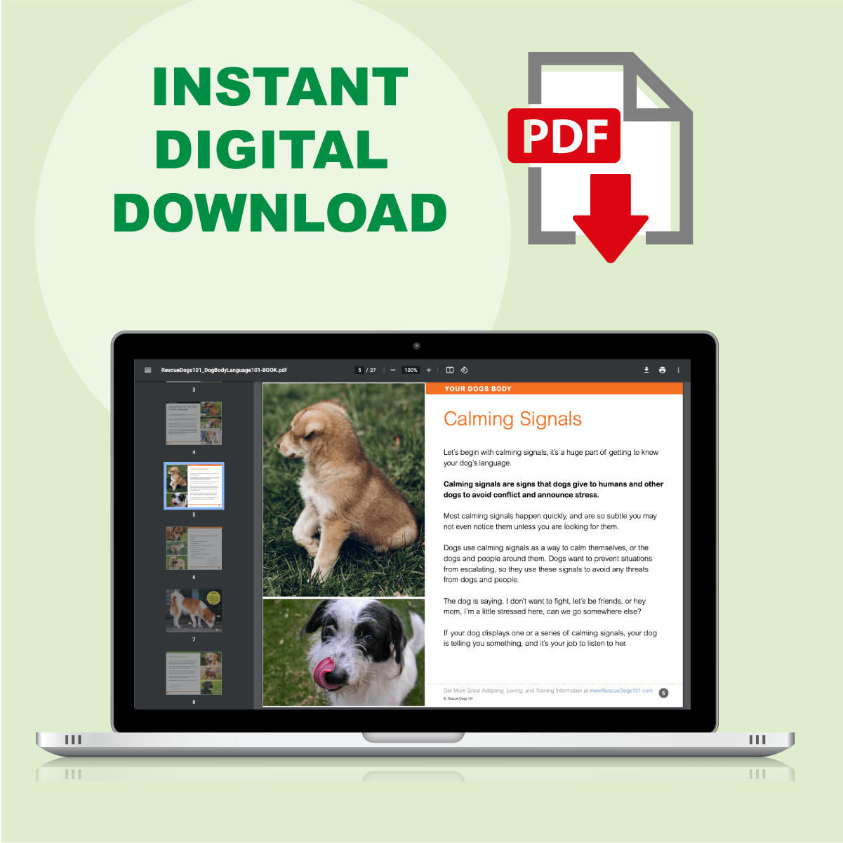 dog body language learning kit PDF download
