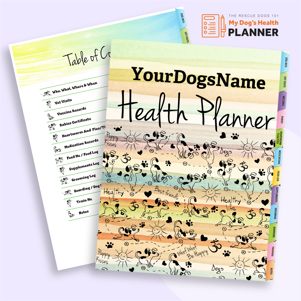 Custom Dog Health Planner PDF