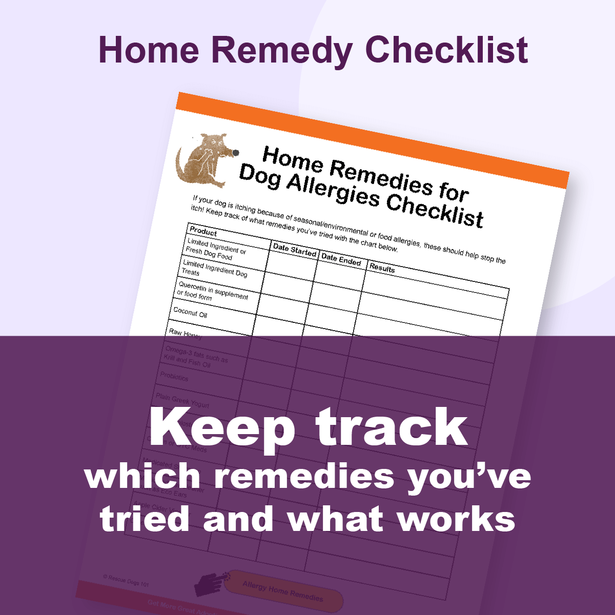 home remedy checklist for dog allergies checklist