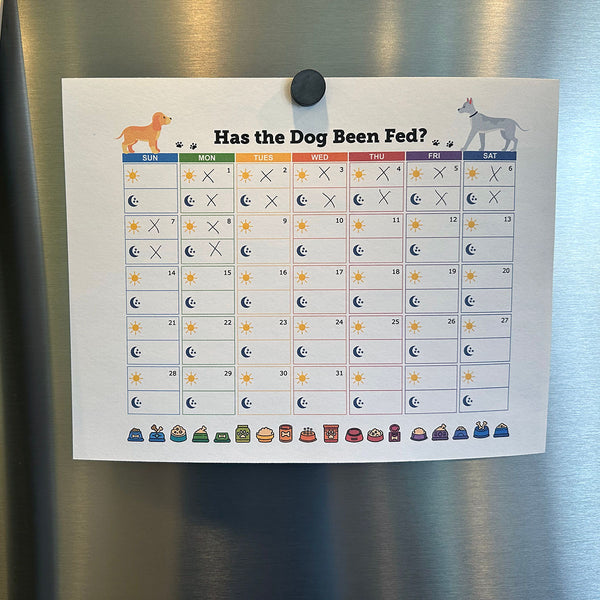 Printable Dog Feeding Chart Has the Dog Been Fed? Monthly Calendar S