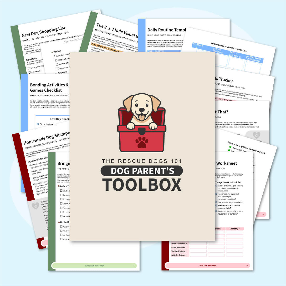 New Dog Parent's Toolbox Cover and Pages