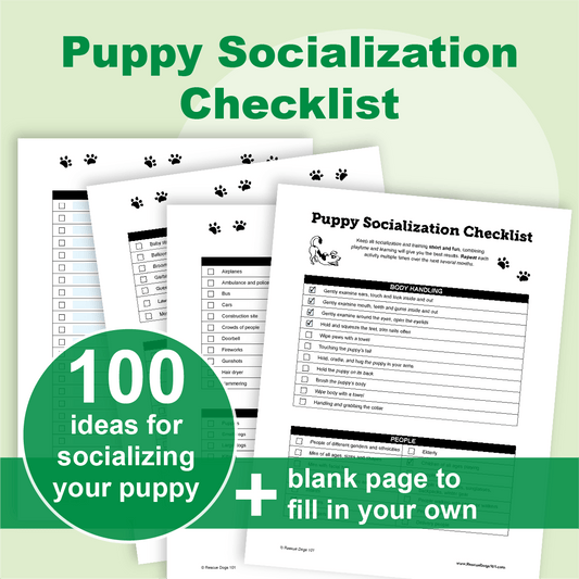 Puppy Socialization Checklist ( Digital and Printable )