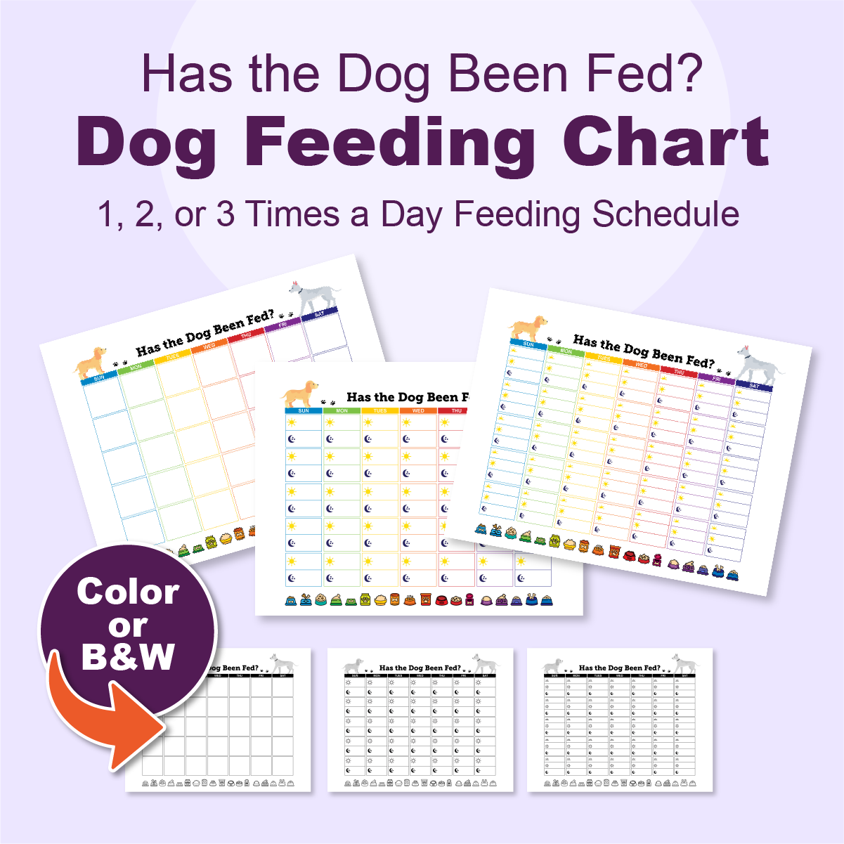 Printable Dog Feeding Chart – Has the Dog Been Fed? Monthly Calendar S ...