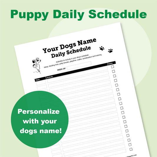 Puppy Daily Schedule Chart ( Digital and Printable )