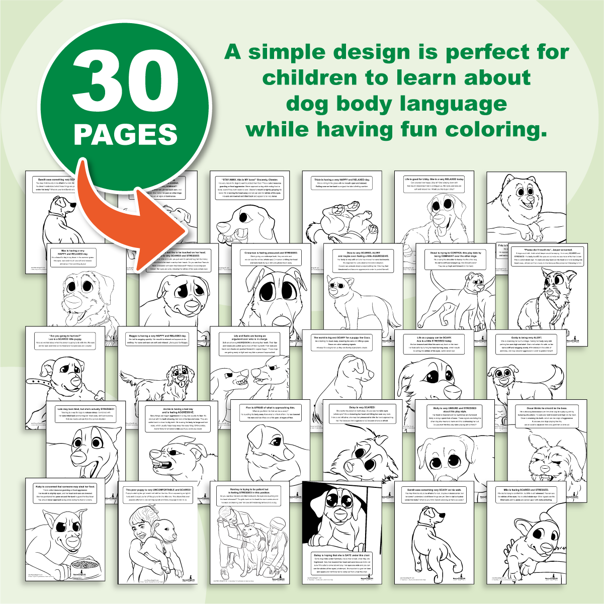 30 printable dog body language coloring pages for kids