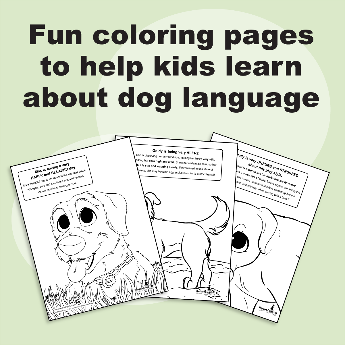 fun dog body language coloring pages for kids