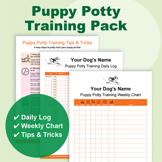 puppy potty training pack with 3 printable charts