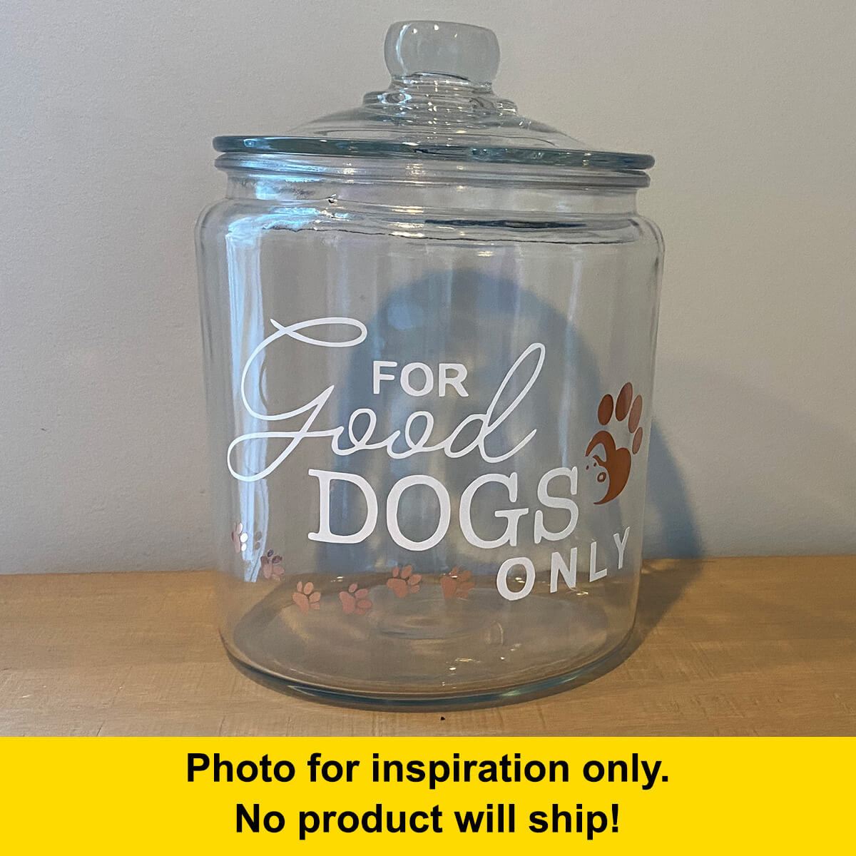 empty For Good Dogs Only treat jar