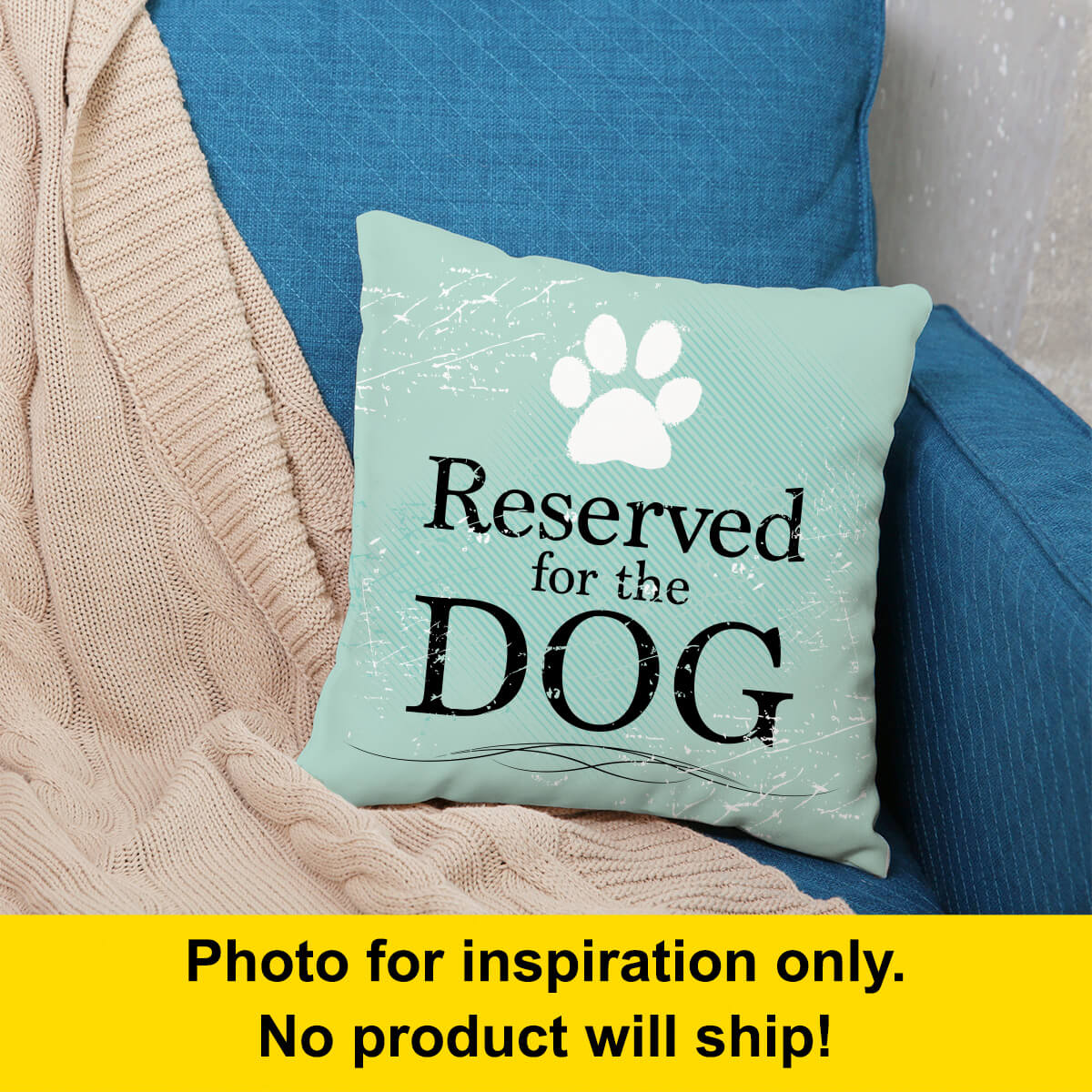 Reserved for the Dog Paw Print on Throw Pillow